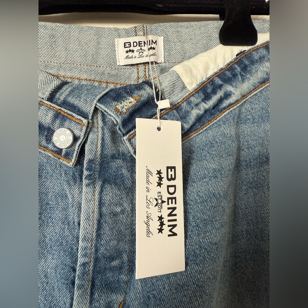 NWT EB Denim Madison Baggy Wide Leg 100% Cotton Made in USA Jeans in Luca - Picture 7 of 14